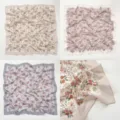 Panuelo cuadrado de imitacion de seda con estampado floral para mujer, fresco y versatil. - RY-11