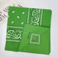 Green paisley bandana 100% cotton square scarf western cowboy retro head wrap accessories. - 54*54CM / RY-01