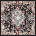 Elegant 90cm square satin silk headscarf featuring vintage baroque paisley floral print design. - Style 024
