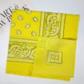 Yellow paisley bandana scarf, cotton western cowboy neckerchief for vintage style. - 54*54CM / RY-10