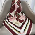 Classic printed twill silk scarf, elegant geometric handbag pattern variant for women. - RY-11