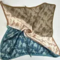 Silk square scarf, multi-color colorblock rearing horse print elegant silk accessory - Brown and Blue Galloping Horse Scarf