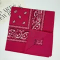 Red paisley cotton bandana square scarf vintage western cowboy neckerchief head wrap - 54*54CM / RY-04