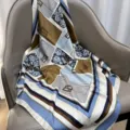 Elegant silk printed square scarf for women, chic handbag pattern thin fashion neckerchief item. - RY-14