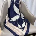 Elegant imitation silk printed twill small scarf for women versatile thin neckerchief shirt accessory - RY-15