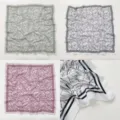 Pañuelo cuadrado de seda para mujer con estampado floral, elegante accesorio moda. - RY-29