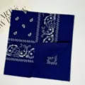 Classic blue cotton paisley bandana square scarf, vintage retro multi-use neckerchief. - 54*54CM / RY-16