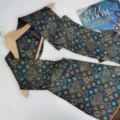 Vintage geometric print silk neck scarf for men, luxurious retro design long tie accessory. - Dark Brown Contrast Hexagon