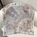 Luxe 100% soie carré foulard pour femmes 70cm élégant floral géométrique designer écharpe - Myriade de fleurs RY-14
