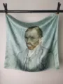 Van Gogh oil painting square silk scarf 53cm thin versatile fashion shawl design - Van Gogh Self-Portrait