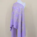 Imitation cashmere scarf with silver embroidery, elegant winter warm Chinese style wrap shawl. - Violet