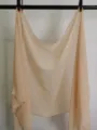 Light beige chiffon scarf detail showing soft fabric texture and elegant drape for daily wear. - Turmeric