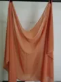 Solid color chiffon scarf fabric detail, lightweight breathable summer shawl wrap accessory. - Chocolate