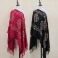 Imitation cashmere embroidered shawl ethnic style tassel cape winter warm scarf apparel - 033