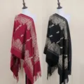 Ethnic style embroidery imitation cashmere shawl, warm winter travel cape and scarf variant. - 33