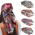 Vintage Paisley Seidentuch Quadratisch Halstuch für Damen, elegante bunte Haarschleife Accessoires. - 014 Zweigfarben von oben nach unten Anmerkungen-1-2-3-4