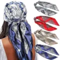 Seidentuch quadratisch Paisley Kopftuch Satin Haarschleife vintage Halstuch Damen - Zweig 012 Farbbemerkungen von oben nach unten 1-2-3-4