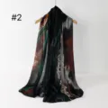 Lange geprinte sjaal doek met verloop licht modieus hoofddoek voor vrouwen dagelijks - RY-02