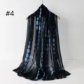 Verloop tie-dye viscose lange sjaal voor dames, lichtgewicht bedrukte stijlvolle omslagdoek. - RY-04