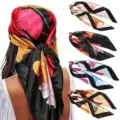 Seide Quadratisch Kopftuch Blumenmuster Damen Halstuch Retro Schal Mode Zubehör neu schön - Zweig 004 Farbbemerkungen von oben nach unten 1-2-3-4