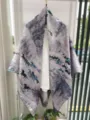 New Chinese style landscape and running horse printed silk scarf for elegant shawl. - Grace of a Hundred Steeds RY-11