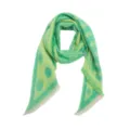 Green yellow dotted knit triangular scarf stylish cozy winter shawl warm fringe neck wrap - Green / Polka Dot Dopamine Color Contrast