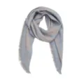 Women autumn winter thick jacquard scarf blue grey contrast color stylish triangle shawl - Blue Gold / Polka Dot Dopamine Color Block