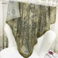 Grande foulard quadrato in seta e cotone 110cm fantasia floreale a mosaico scialle primavera estate - Motivo oro oliva RY-03