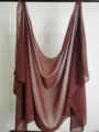Solid color sheer chiffon scarf, lightweight and breathable shawl wrap for women. - Red Brown