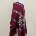 Embroidered imitation cashmere scarf shawl, elegant ethnic floral winter warm wrap cape. - Color 070