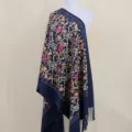 Ethnic style embroidered cashmere feel shawl winter warm cape scarf for women stylish outerwear - 073