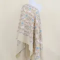 Embroidered plum blossom imitation cashmere shawl, ethnic style winter warm travel scarf. - Color 075