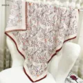 Elegante foulard quadrato con stampa paisley floreale scialle leggero seta cotone donna. - Motivo a rami intrecciati RY-05
