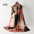 Verlauf bedruckter Viskose Schal dünnes langes Tuch elegante Damen Kopfbedeckung neu - RY-10