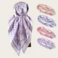 Seide quadratischer Schal Kopftuch Paisely Kirschmuster stilvolles Modeaccessoire für Frauen - 34 Zweigfarben von oben nach unten Anmerkung-1-2-3-4
