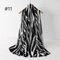 Schwarz-weißer Zebraprint langer Schal, leichtes Modetuch für Damen im Alltag. - RY-11