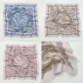Elegante vintage geprinte vierkante sjaal, modieuze veelzijdige hoofddoek voor dames. - Nr. 003