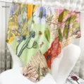 Grand carre en soi et coton a motif floral, elegant foulard pour femme ete. - Note florale colorée RY-02