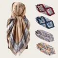 Seiden Schal 90x90cm Paisley Muster Kopftuch elegante Damen Mode Accessoire Variante. - 37 Zweigfarben von oben nach unten Anmerkung-1-2-3-4
