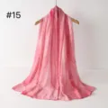 Verlauf rosa weiche Baumwollmischung langer Schal Hijab für Damen, leichtes elegantes Accessoire. - RY-15