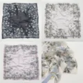 Retro floral square scarf variant, elegant vintage print headscarf for women spring. - No. 007