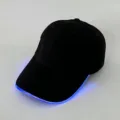 Schwarze LED Baseball Kappe leuchtender Rand Hut fur Nachtclub Hip Hop Party Sport - Schwarz (blaues Licht)