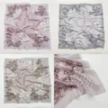 Retro printed square scarf variant, stylish 110cm overlocked headscarf for women. - No. 008
