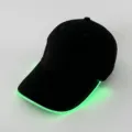 Schwarze LED leuchtende Baseballkappe für Nachtclub und Outdoor Hip Hop Streetdance Party. - Schwarz (grünes Licht)