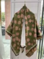 New Chinese Style Green Silk Rose Print Shawl Scarf Cheongsam Outer Wear Wrap 140cm - Green Rose Elegant Charm RY-06