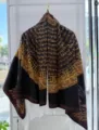New Chinese style silk scarf vintage printed Xiangyunsha large square shawl for elegant women 140 - Seal Pattern Elegance RY-14