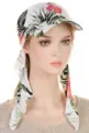 Women Floral Print Sun Visor Hat with Long Scarf, Tropical Beach Sunshade Headwear - One Size / Cool Summer Coconut Shade