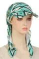 Women sun visor headscarf lightweight stylish print wrap cap for outdoor travel daily wear - One Size / Elegant Emerald Pattern