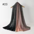 Langer Farbverlauf Schal leicht transparenter Damenschal eleganter Hijab Kopfbedeckung Zubehör - RY-23