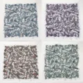 Vintage paisley print square scarf multi-color variant set, stylish neckerchief. - No. 017